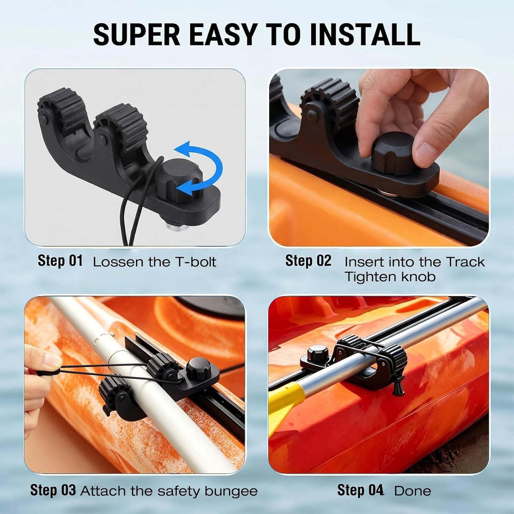 Kayak Paddle Holder,Kayak Track Mount Accessories,Space-Saving