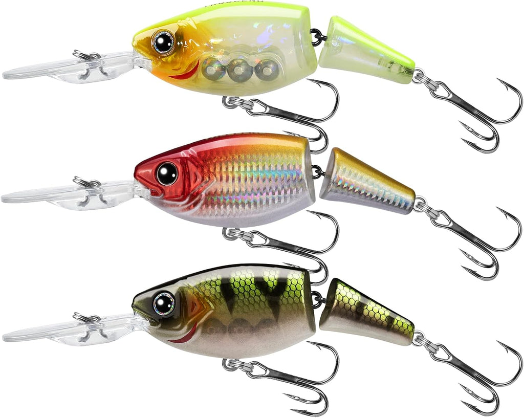 TRUSCEND Swimmax Easy Catch Fishing Lures with BKK Hooks, Wiggling, Vibrating, Rattling and Gurgling for More Bite, Heavy-Duty Dyneema Fiber Jointed Swimbaits for Bass, Trout, Walleye, Crappie, Pike