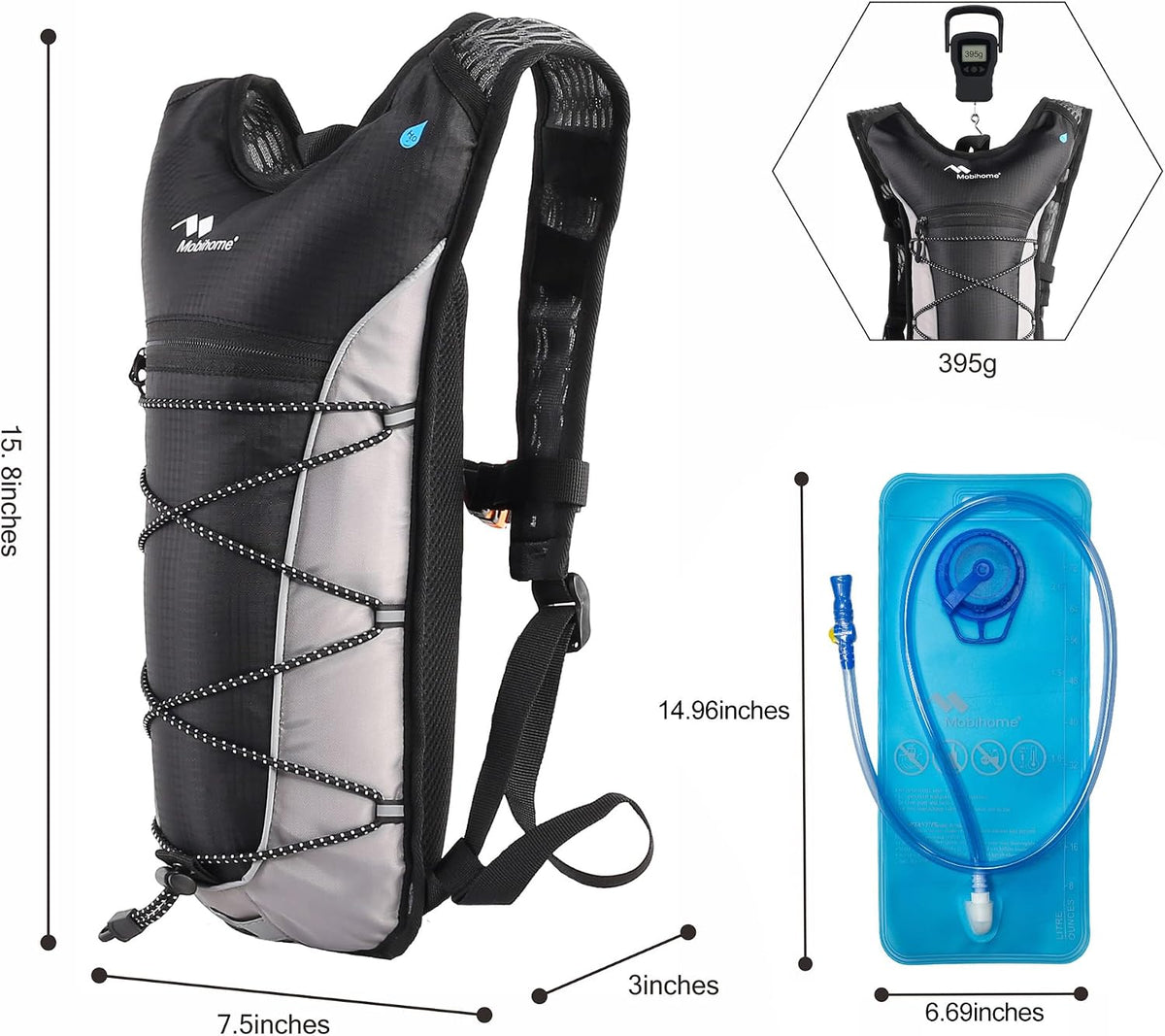 Hydration Backpack & 2L Water Bladder for Running,Hiking Cycling,Marathon