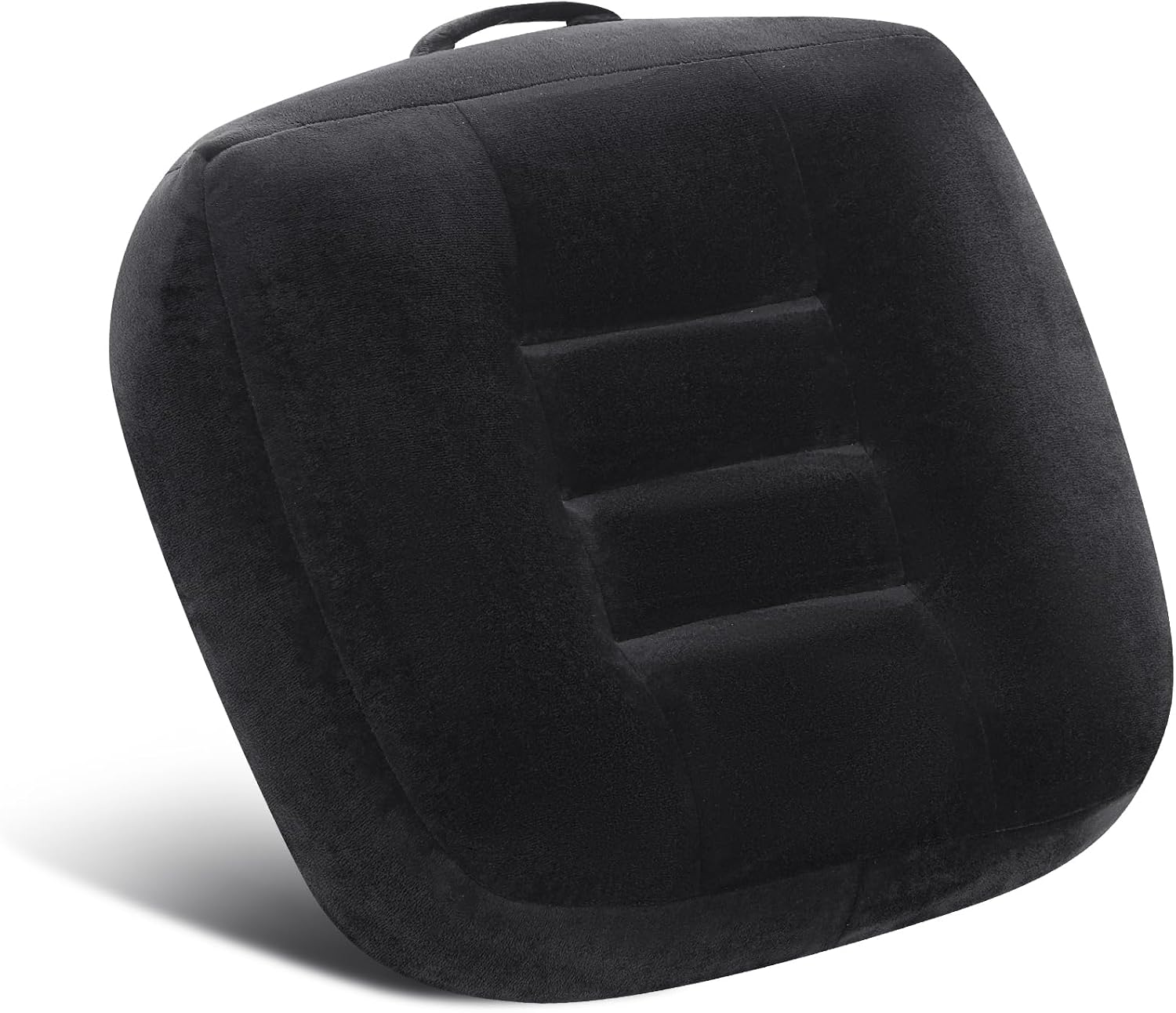 Extra Large Seat Cushion, Thick Chair Cushion Booster for Office Chair, to Rise Height, Velvet Cover with Handle and Anti-Slip Bottom, PP Cotton Filling, Coccyx Pain Relief (Grey, X Large)