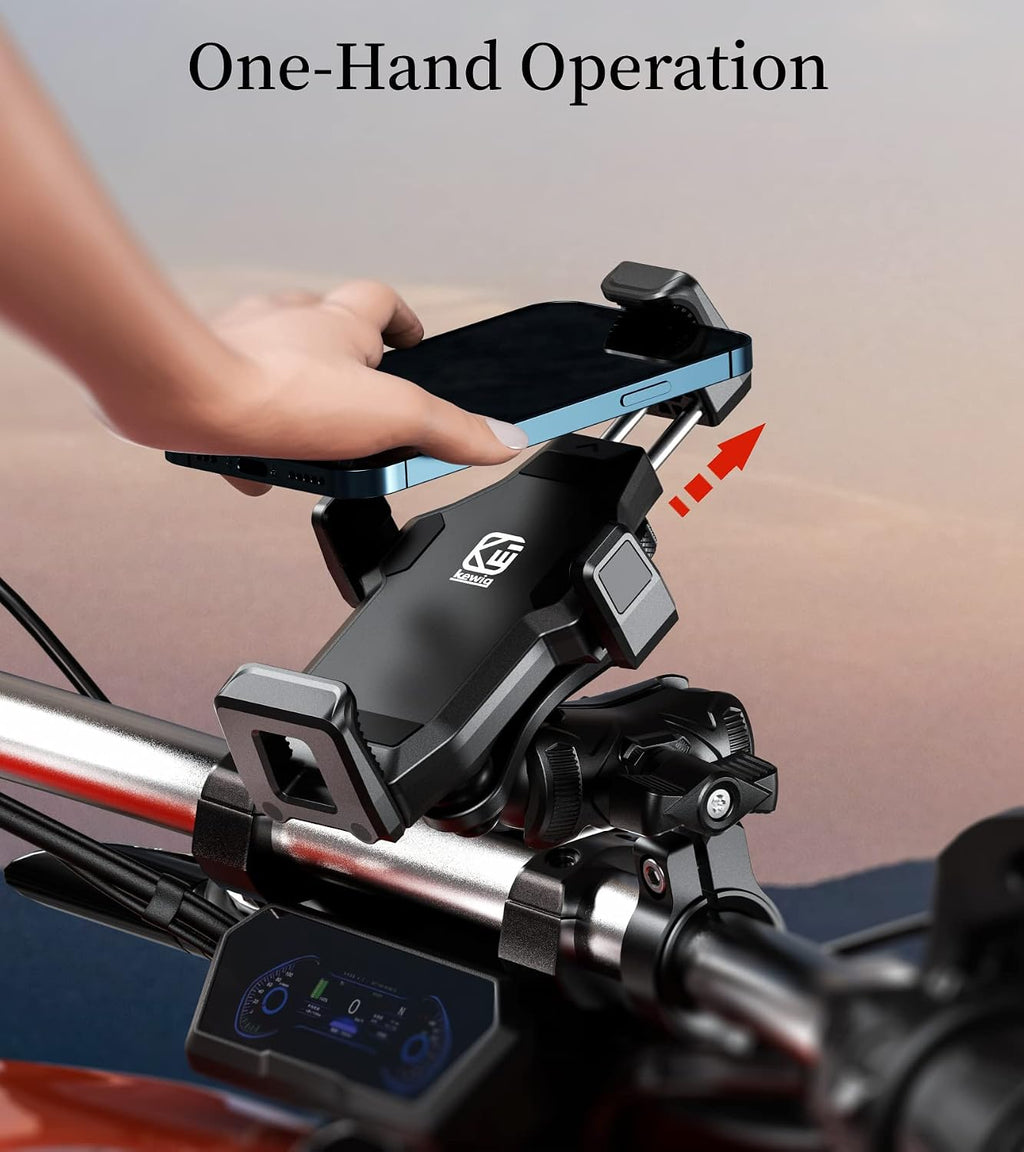 Kewig Motorcycle Phone Mount with Vibration Dampener & Secure Lock