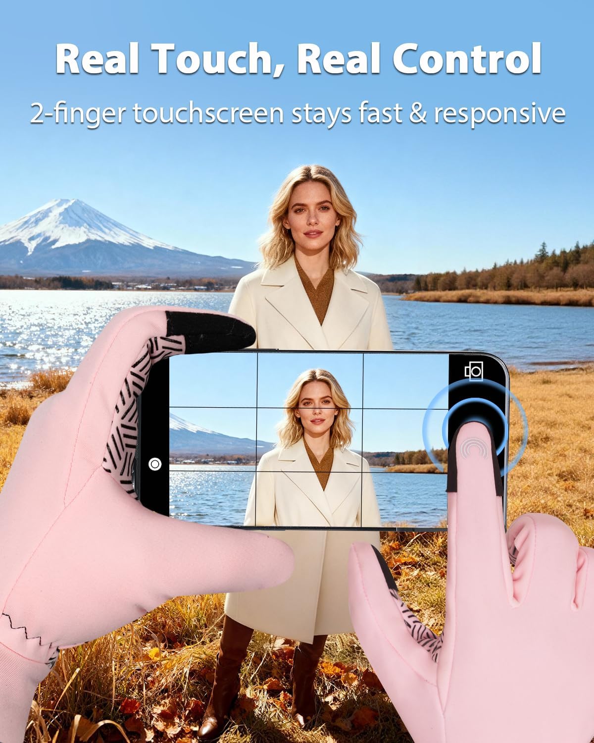 RIGWARL Upgraded Wool Winter Gloves for Cold Weather, Womens Gloves with Touchscreen, Thermal Warm Drving Glove for Running Hiking Walking Camping Skiing Biking Snow, Gifts for Women