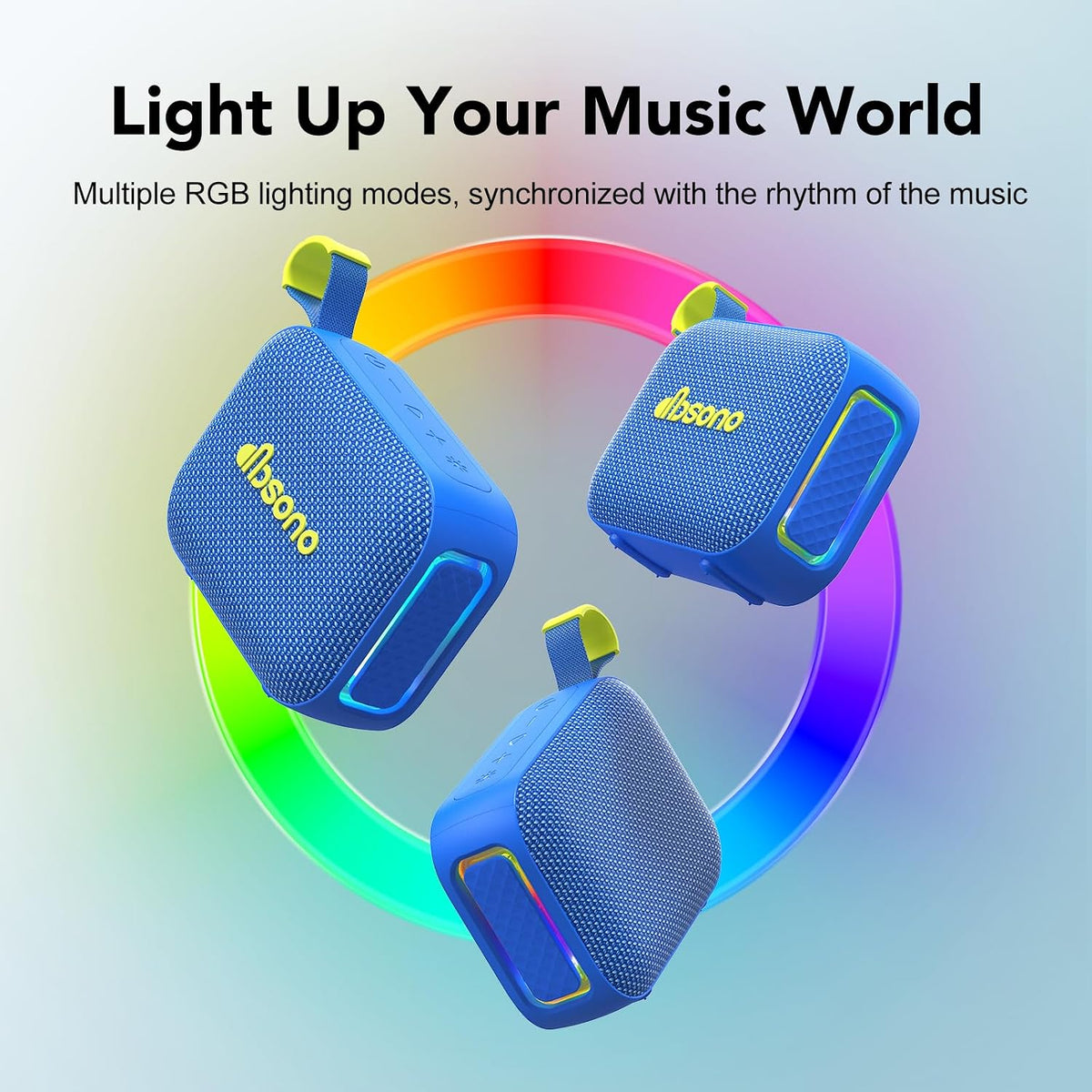 dbsono Portable Bluetooth Speaker Line-in Support: IPX5 Waterproof, Blue