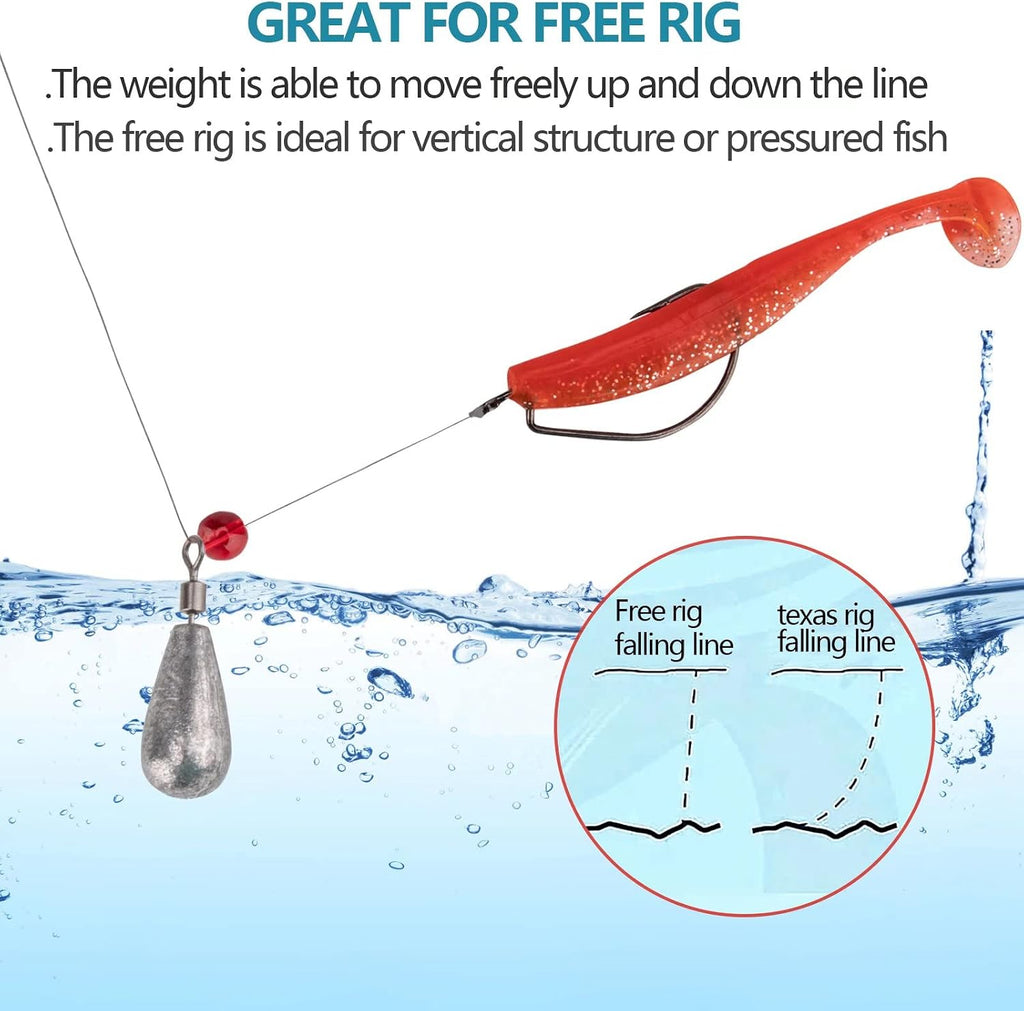 THKFISH Fishing Weights Sinkers Set, 28PCS Fishing Sinker Drop Shot Weights Kit,Drop Shot Rig Wacky Hooks for Saltwater Freshwater Bass Fishing