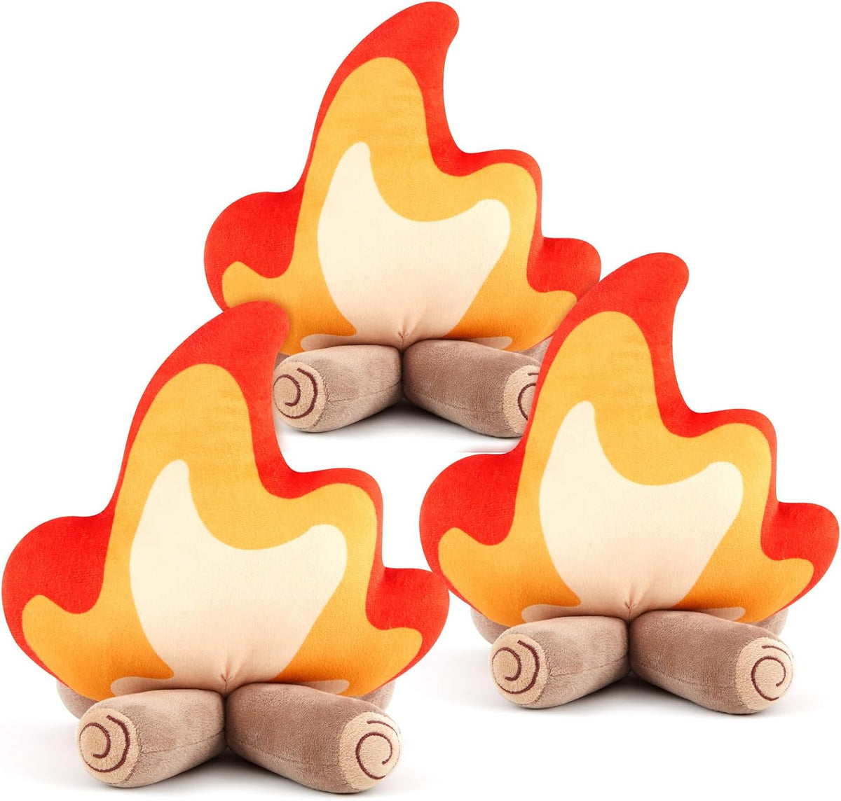 Campfire Plush Toys, Fake Fire Firewood Plush Pillow, 1 Pack