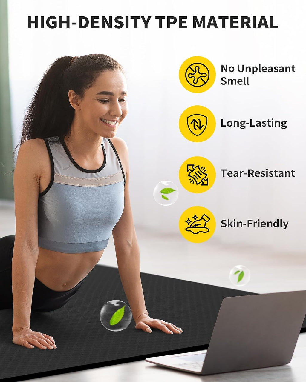 CAMBIVO 72''x48'' Large Yoga Mat, Extra Thick TPE Workout Mat