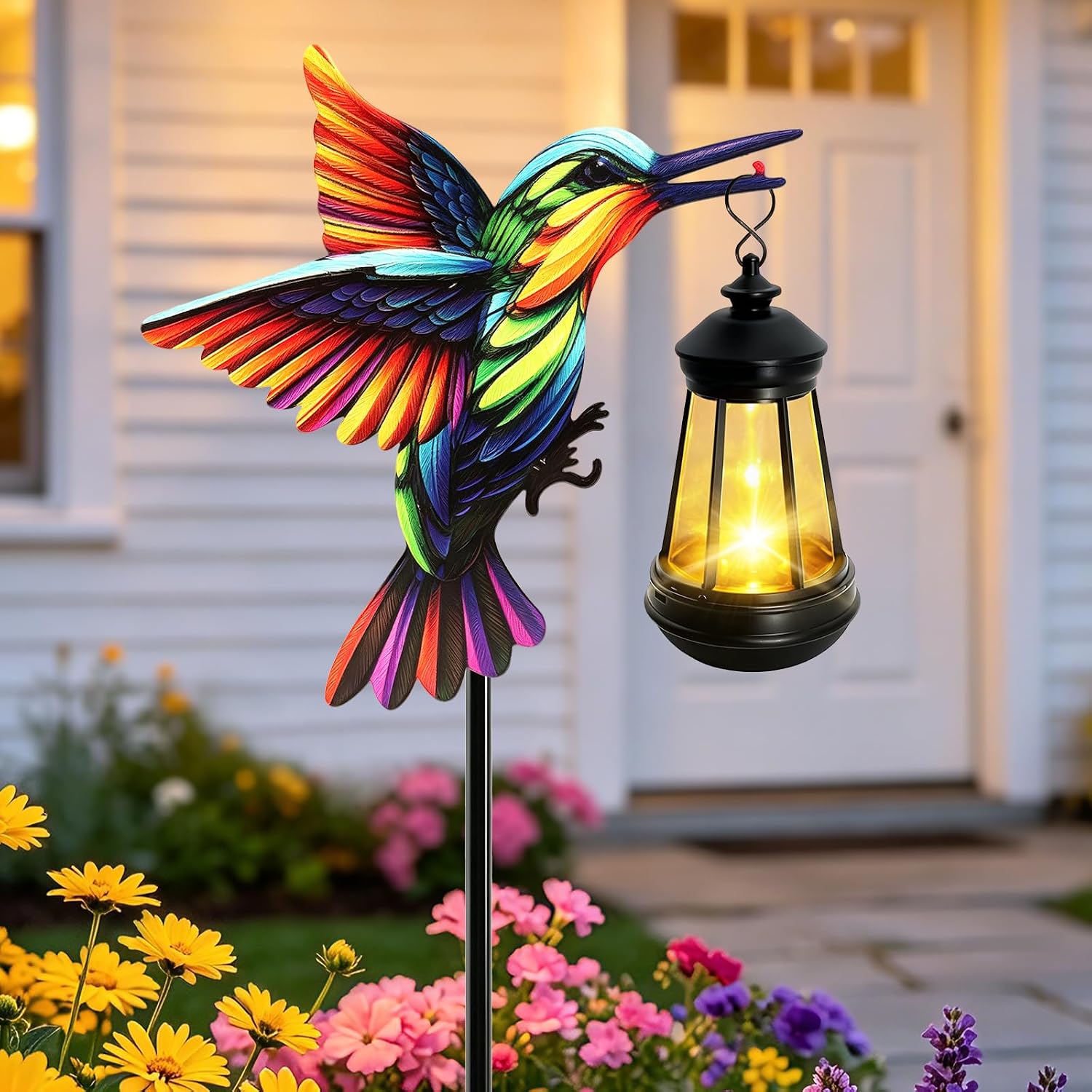 Solar Cat Hanging Lantern Outdoor, 2 Pack Black Cat Solar Lights, Cat Lover Gifts for Women Mom Grandma Birthday Mother's Day, Waterproof Garden Ornaments Decor Outside Backyard Patio Pathway