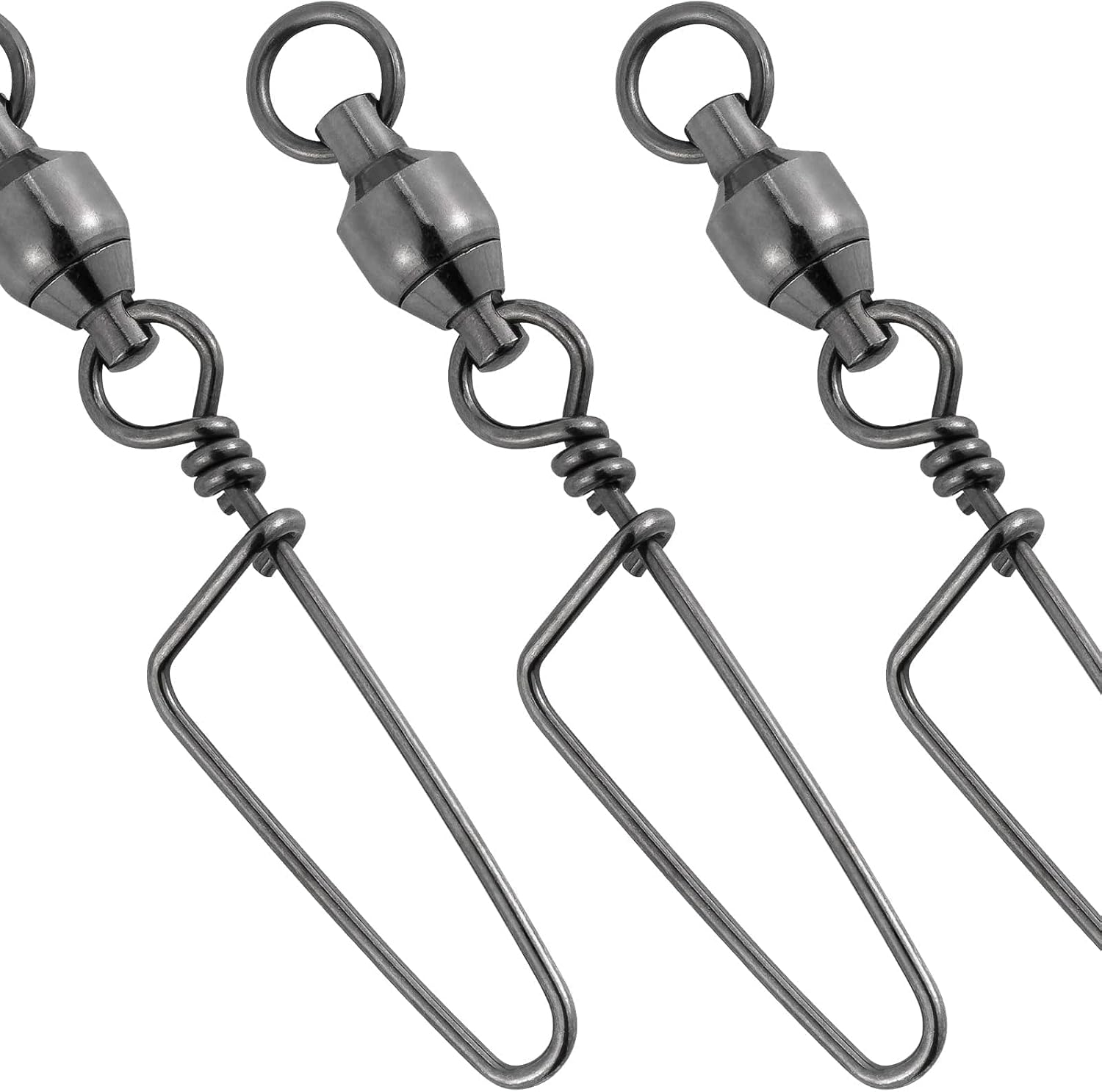 Dr.Fish Fishing Snap Swivels Ball Bearing Swivels Fishing Tackle Saltwater & Freshwater Coast-Lock Lure Snap Clips Terminal Tackle Line Leader Connector Accessories