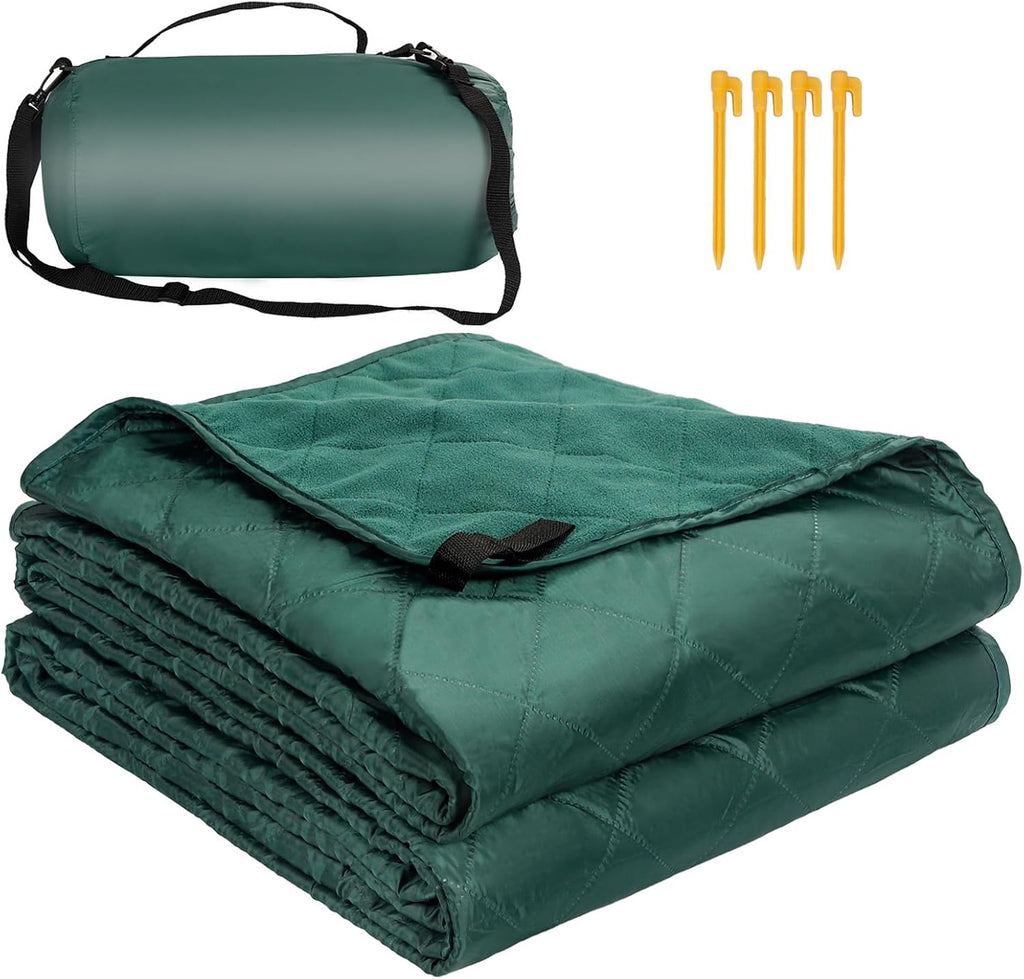 Waterproof Outdoor Blanket 82"x55", Windproof & Warm, 250 GSM Fleece Lining