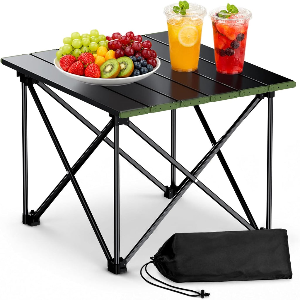 Anbte Small Folding Camping Table, Ultralight Aluminum, 44 lb Capacity