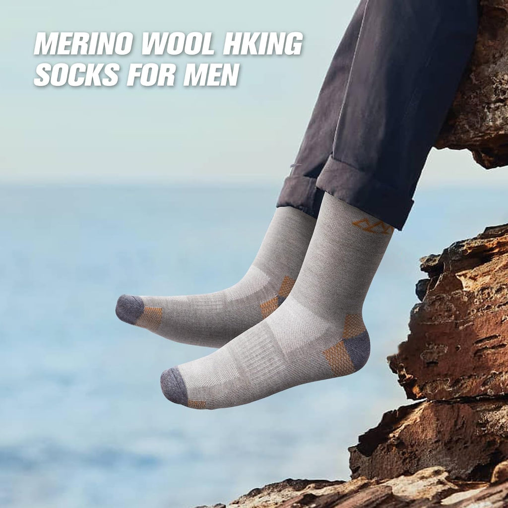 innotree Men's Merino Wool Hiking Socks 3 Pairs
