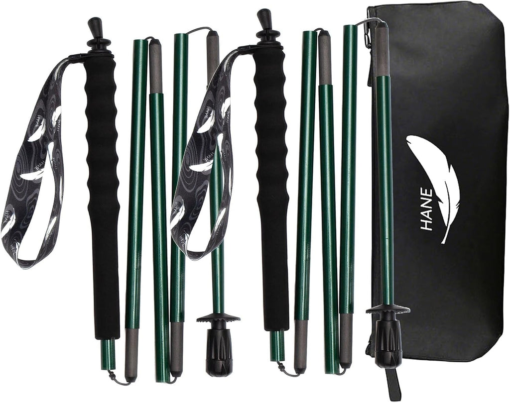 2pc High Strength 5-Section Foldable Carbon Fiber Trekking Poles - 115g/125g/130g, Compact Hiking Staff for Men & Women, Ideal for Hiking, Trekking, Mountaineering & Backpacking