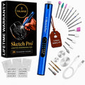 SketchPro Cordless Engraving Pen with LED Light – 3-Speed Precision Etching Tool for Wood, Metal, Glass & Plastic – USB-C Rechargeable, 26 Accessories – Ideal for DIY, Jewelry & Craft Projects
