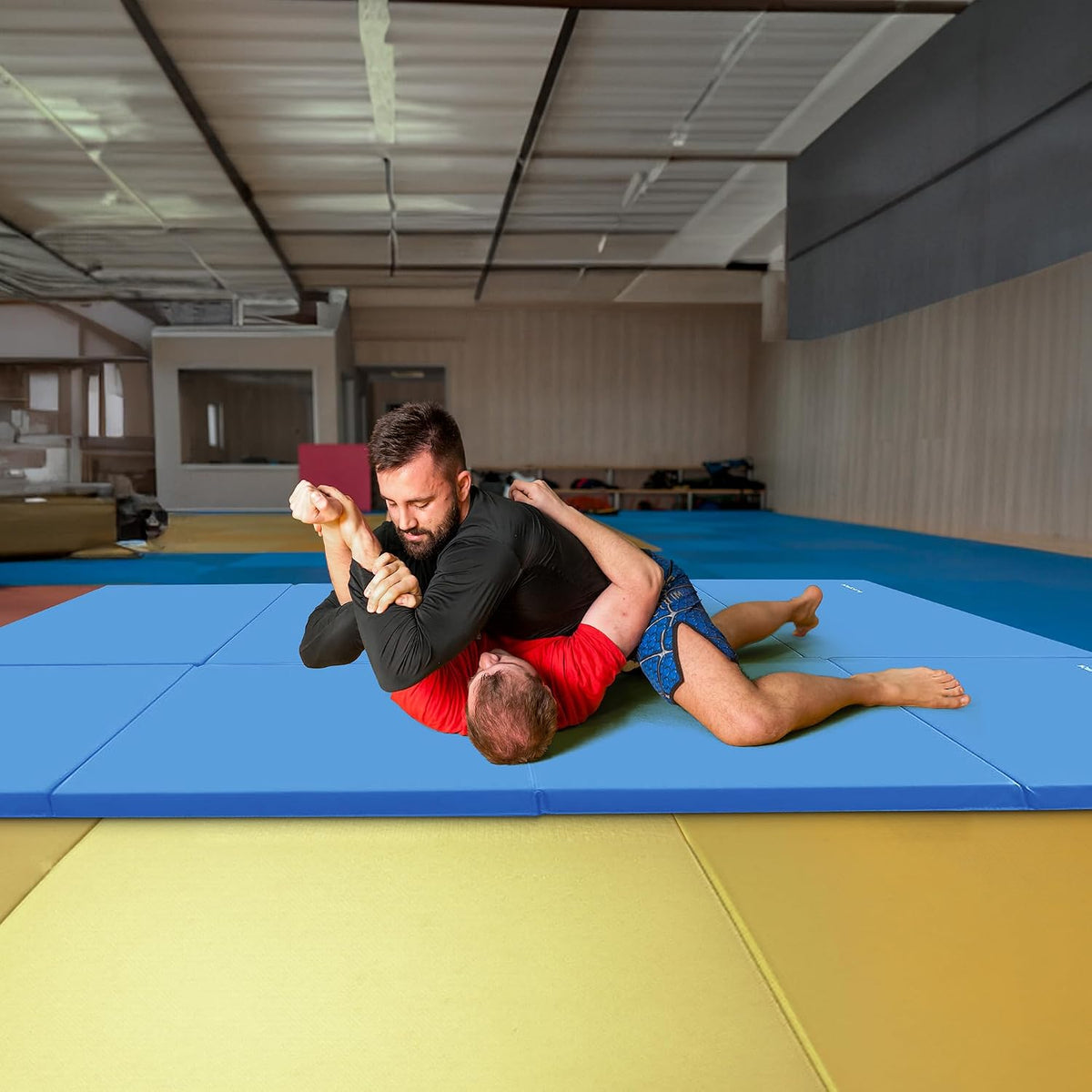 BalanceFrom 10x4 Feet 4-Panel Folding Gymnastics Mat – 2-Inch Thick Pad with Vinyl Surface and Carrying Handles for Tumbling, Yoga, Pilates, Home Workouts, and Martial Arts