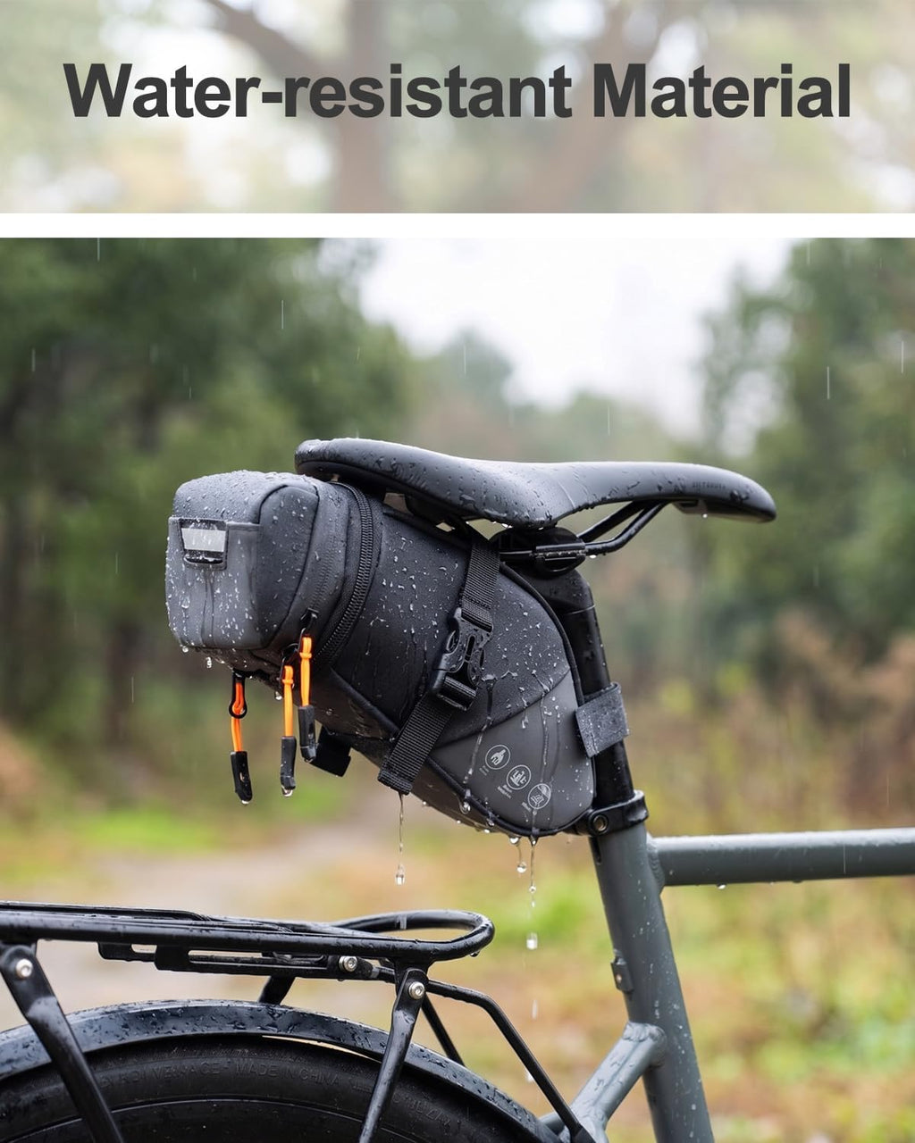 Bike Seat Bag, Expandable Bicycle Saddle Bag Under Seat, Waterproof Cycling Seat Pack for Mountain Road Bikes and Commuter, 1.5-2L