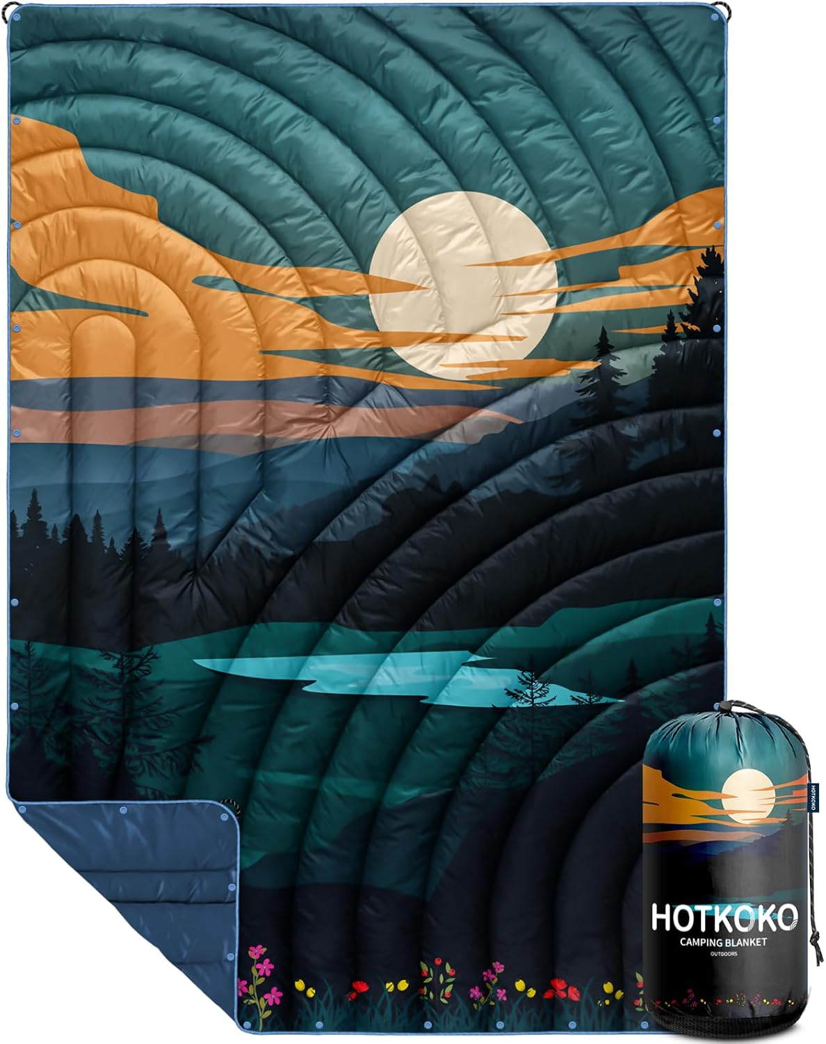 Puffy Camping Blanket,Mini Camp Blanket Outdoor Camping Quilt