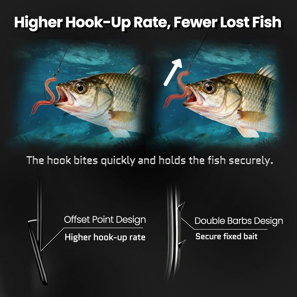 FishTrip 50/100pcs Octopus Baitholder Hooks, Circle Hooks for Freshwater