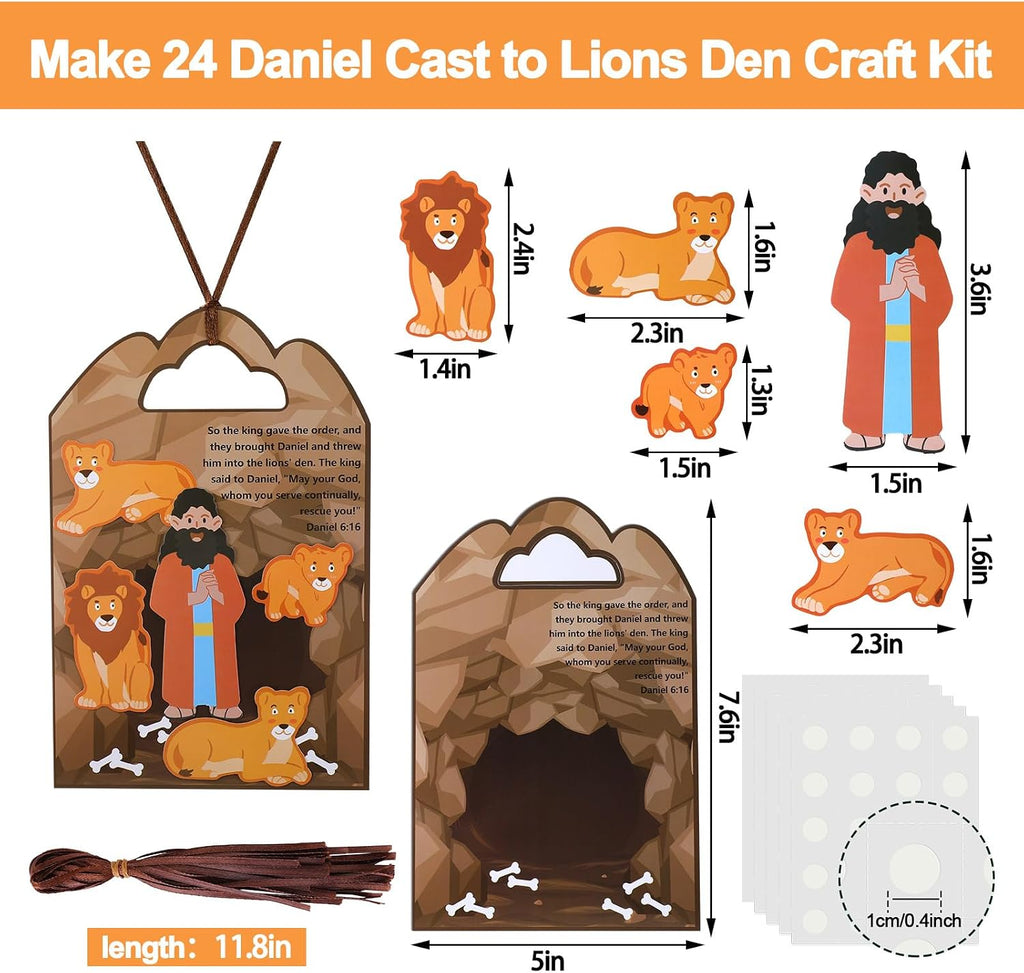 Syhood 24 Set Daniel and The Lion's Den Craft，Bible DIY Kit