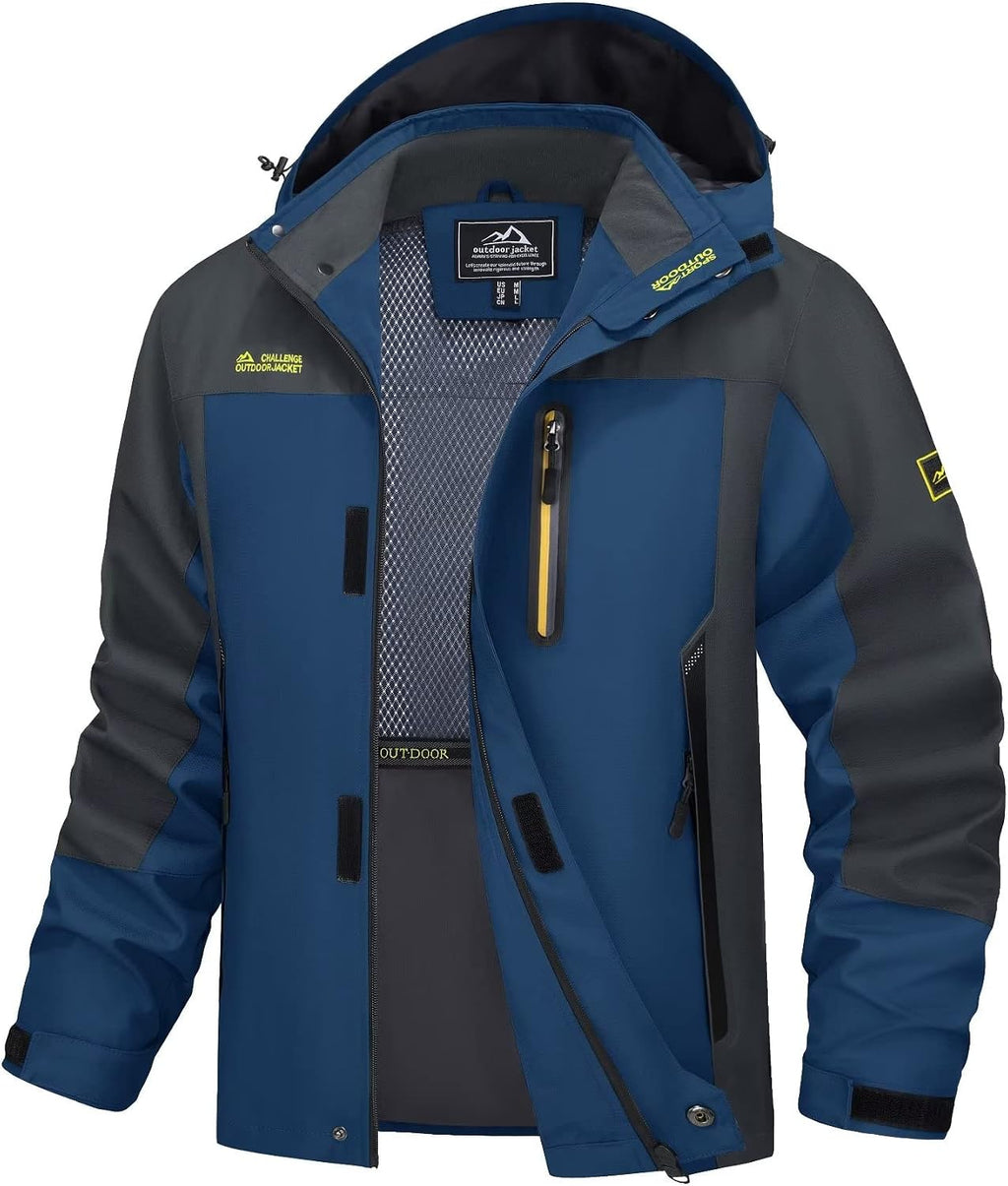 MAGCOMSEN Men's Rain Jacket Lightweight Windbreaker Fishing Raincoat
