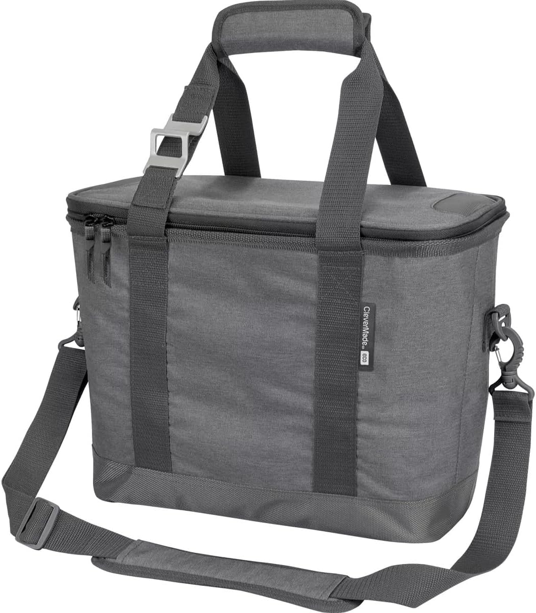CleverMade Tahoe Collapsible Cooler, Medium Insulated Bag, Gray