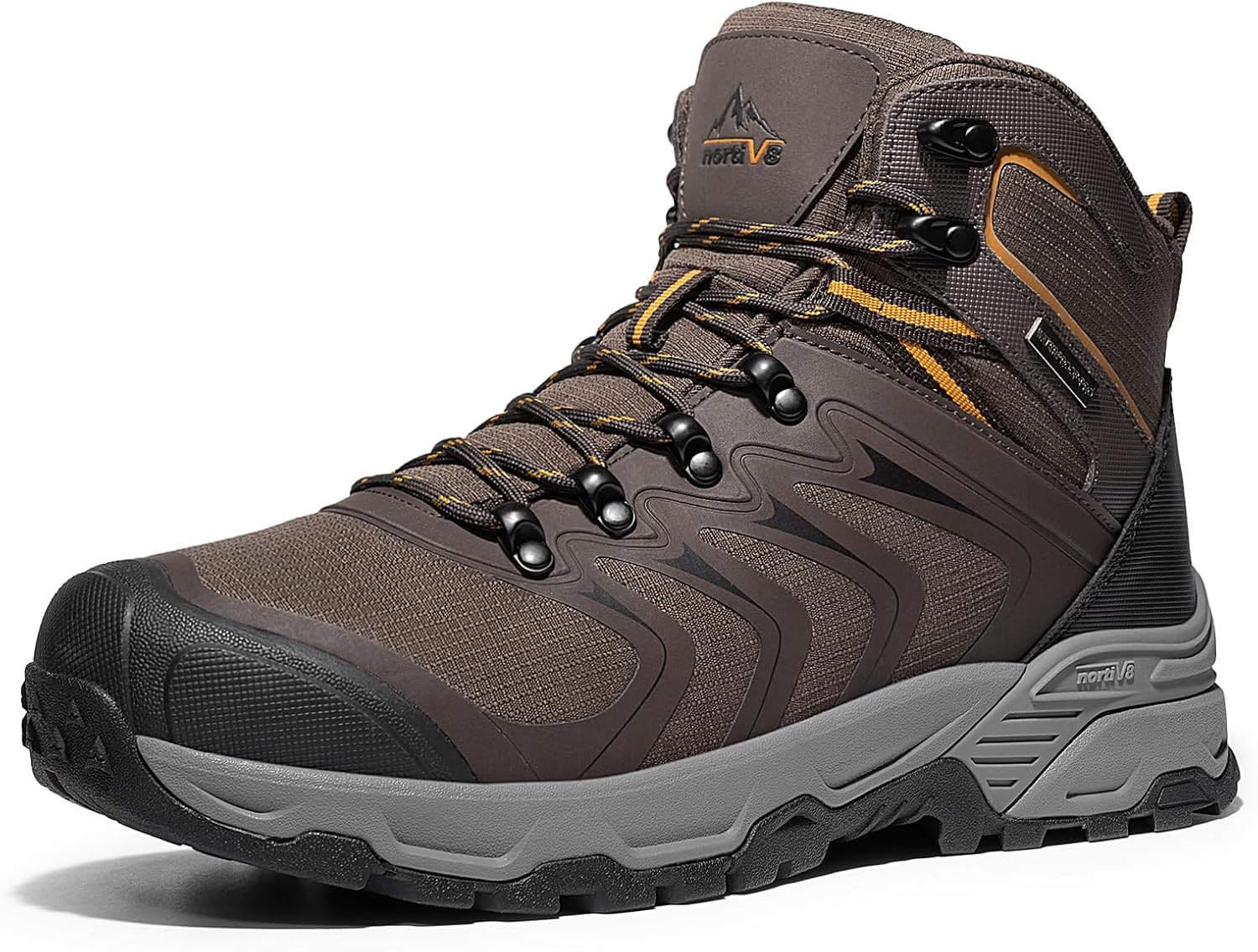 NORTIV 8 Men's Waterproof PRO Hiking Boots Outdoor Lightweight Non-Slip Arch Support Trekking Camping Ankle Boots Armadillo Update