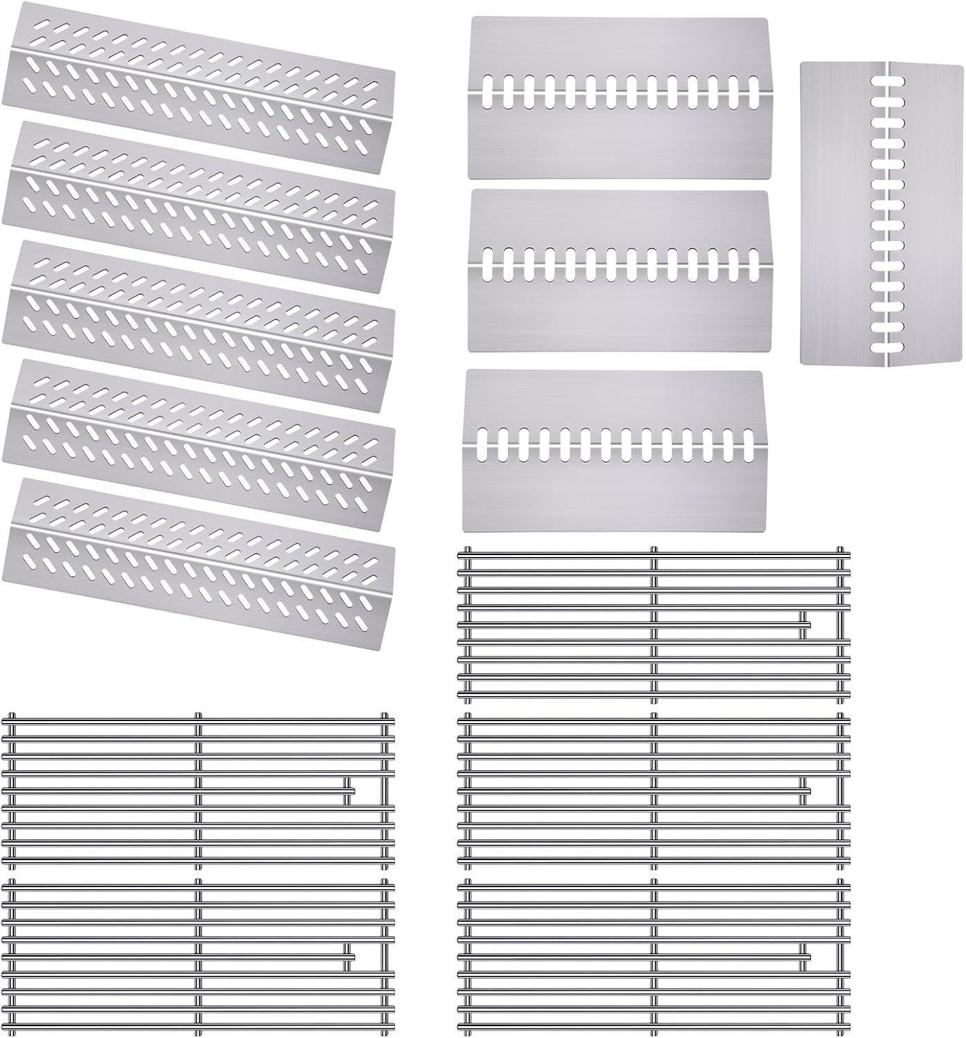 9MM 16517 Grill Grates 16GA Grill Heat Plates for 16631 16520 Bull Grill Replacement Parts, BBQ Bull Brahma 5 Burner 57568, 57569, 57568CE, 57568AGA, 57569CE, 57569AGA, Stainless Steel Grids