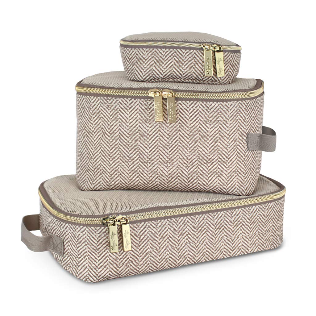 Itzy Ritzy Packing Cubes for Travel, Set of 3 Travel Organizers (Leopard)