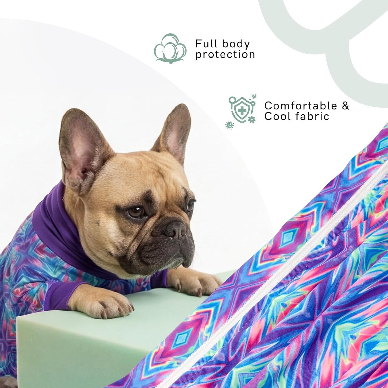 Dog Anxiety Relief Pajamas, Dog Sun Protection UV Shirt for Medium Small Large Dogs, Breathable UPF 50+ Pet Clothes for Outdoor, Travel, Beach Gear