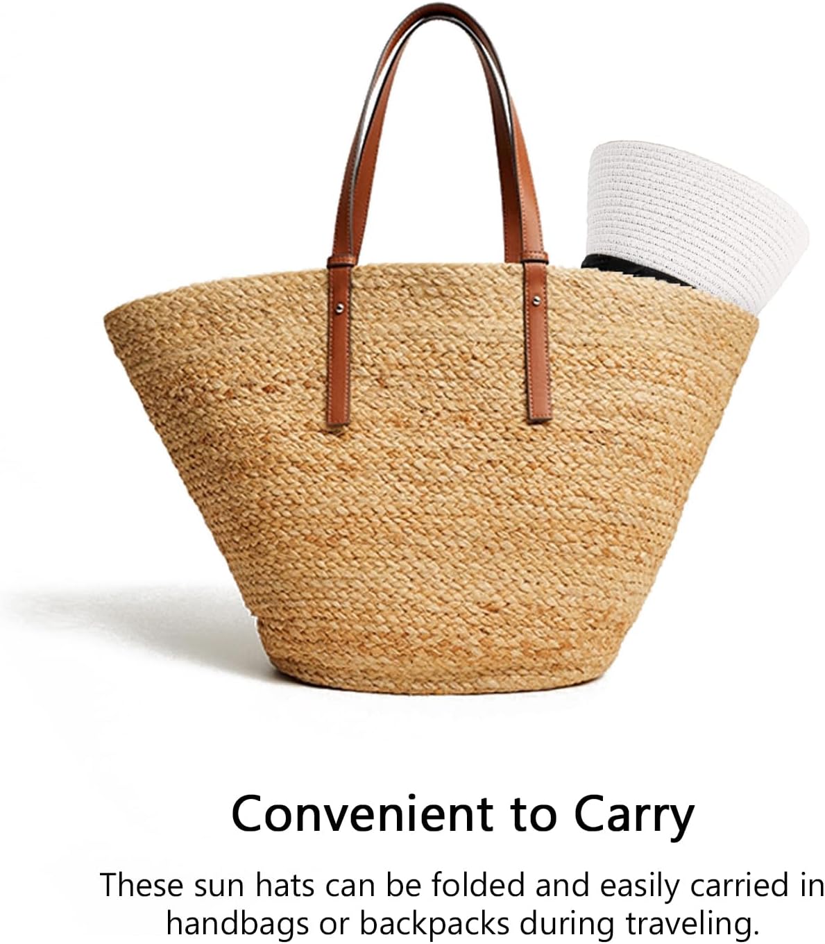 DRESHOW Women Straw Sun Hat Short Brim Panama Travel Fedora Beach Cap Roll up Summer Hat for Women Men UPF 50+