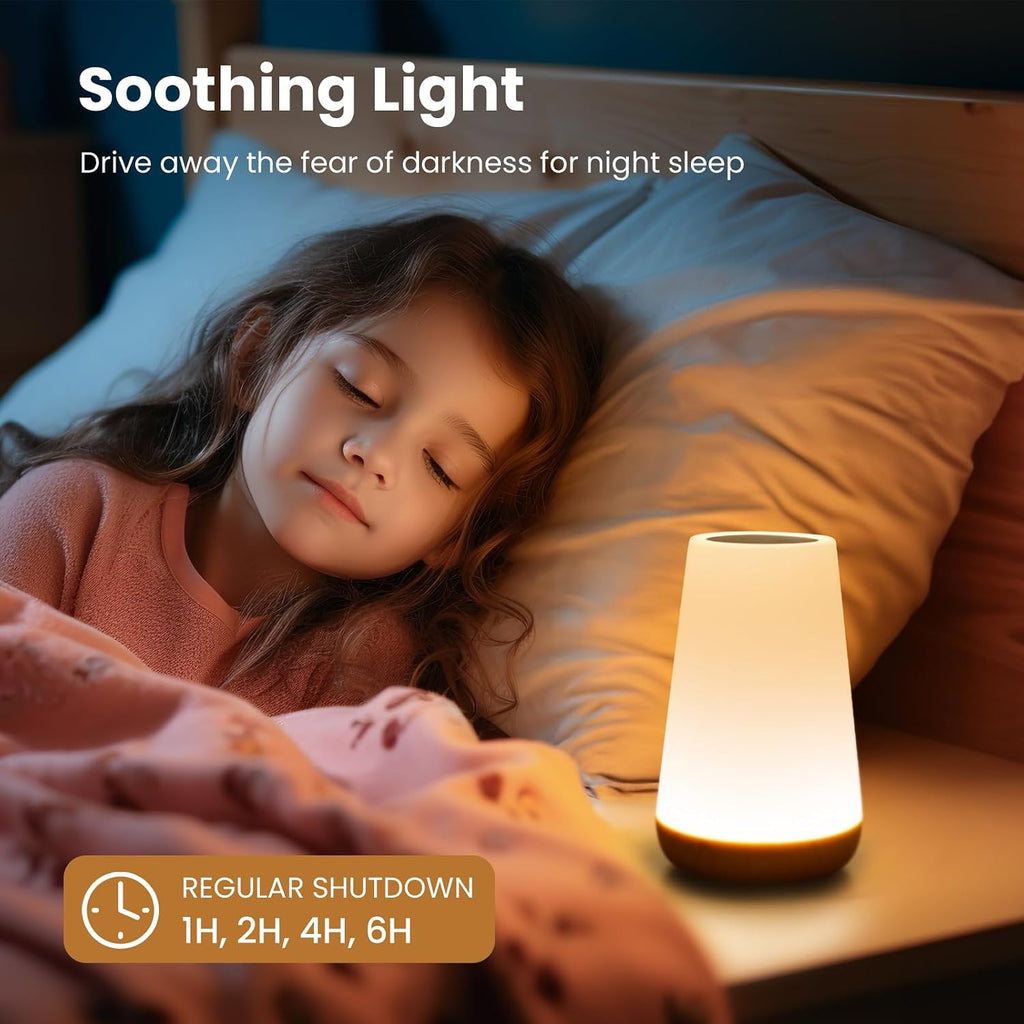 THAUSDAS Telecontrol Night Light Touch Lamp: 13 Colors, 5 Brightness, Brown