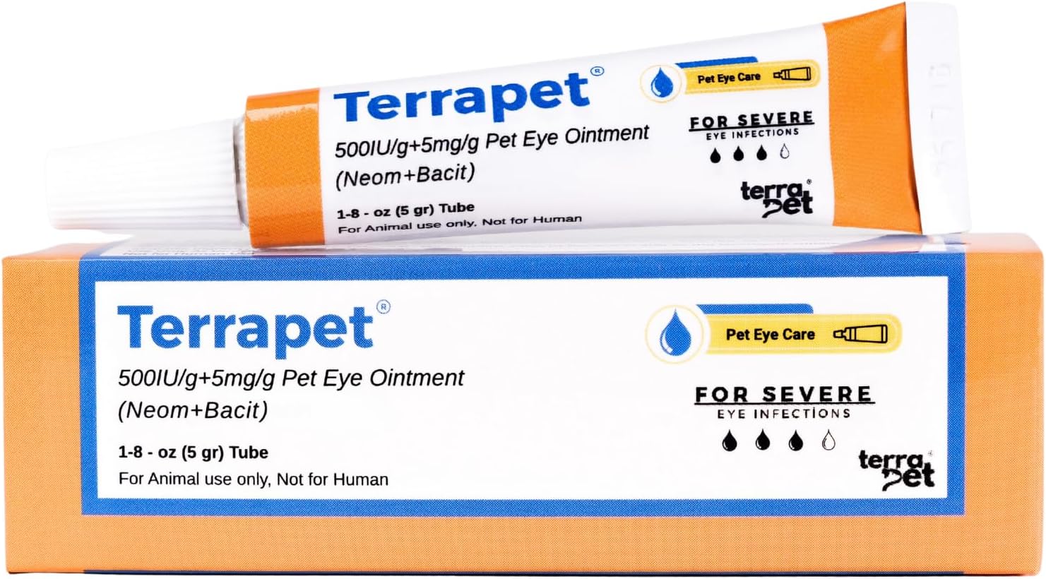 Pet Eye Care Ointment for Dogs, Cats, Cattle, Sheep, Horse, Bird 1/8 oz / 5 gr, 1 Tube