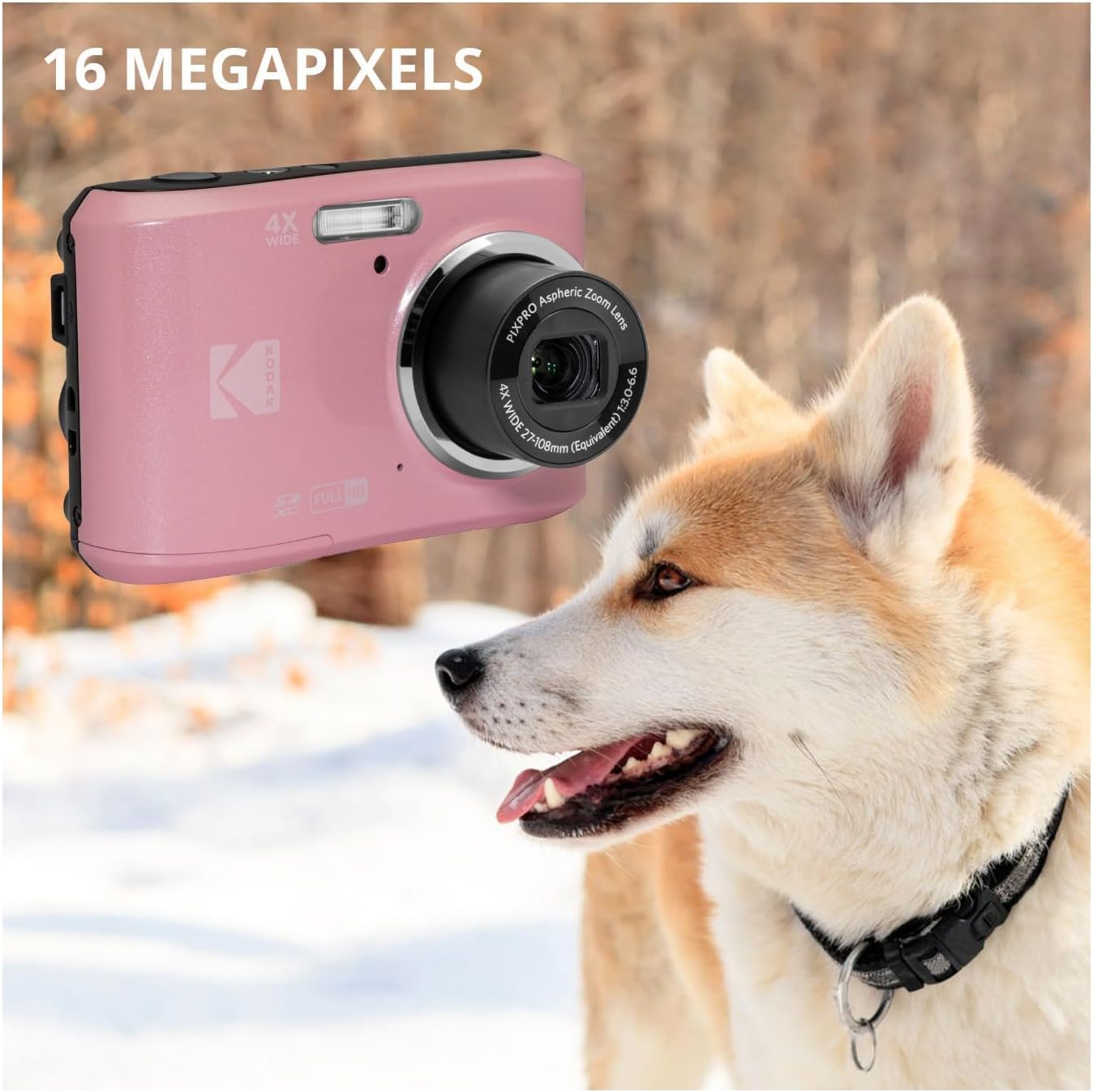 Kodak PIXPRO FZ45 Friendly Zoom 16MP Digital Camera Bundle (Pastel Pink)