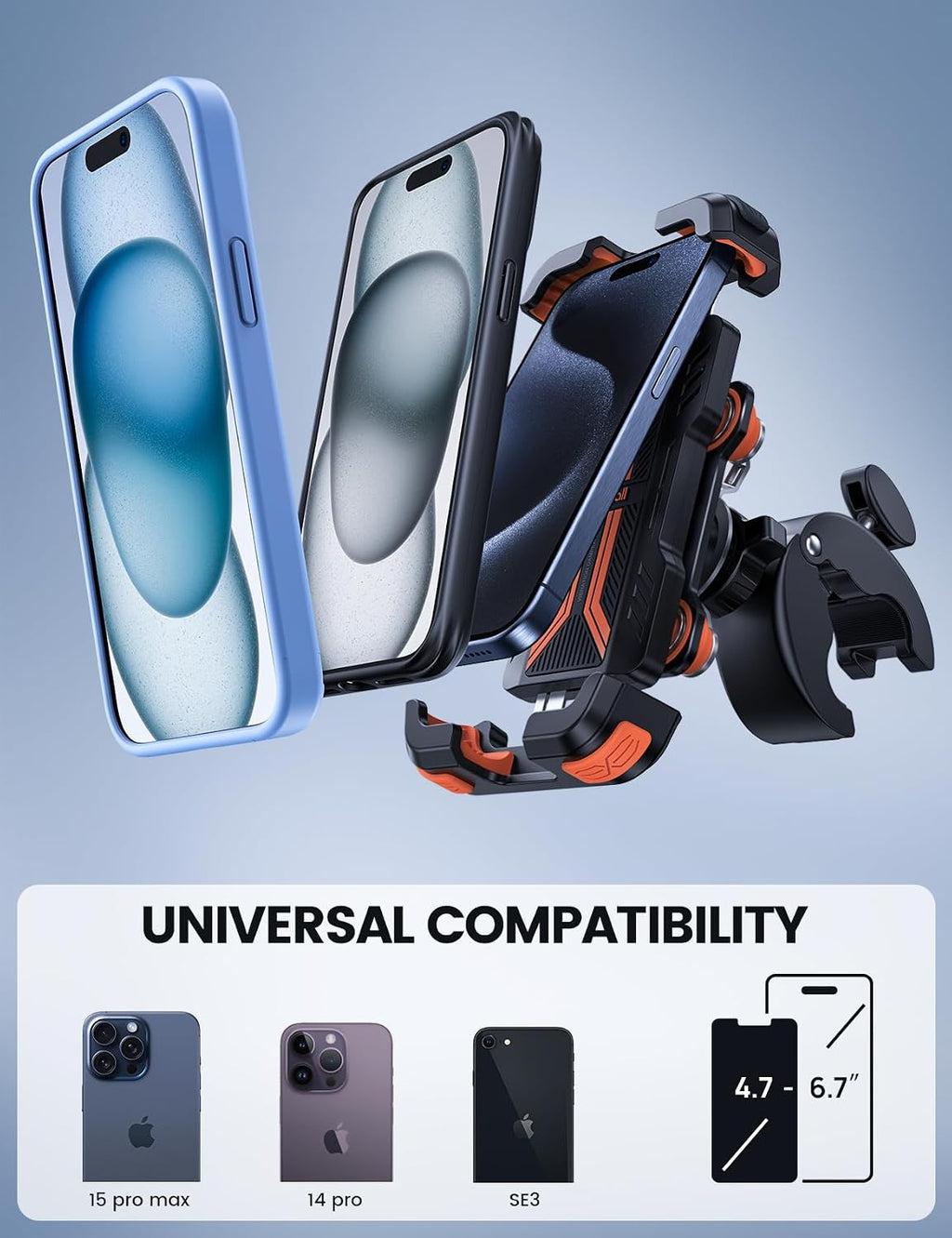 Lamicall Motorcycle Phone Mount Holder with Dual Vibration Dampener