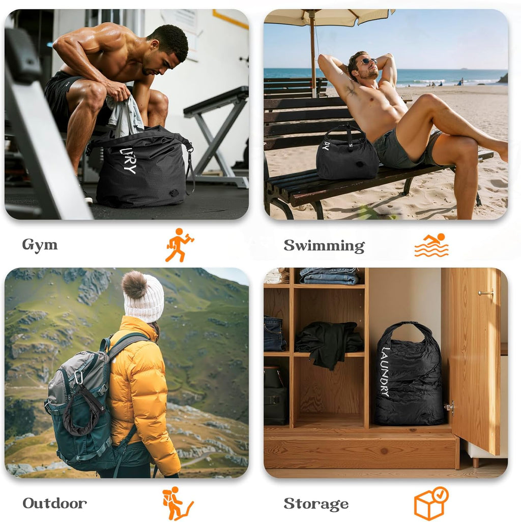 Compression Laundry Bag for Travel, Dirty Clothes Travel Laundry Bag