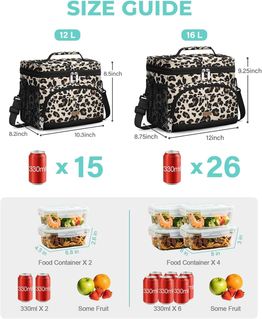 Pritent Lunch Box for Men Women Insulated Lunch Tote Cooler Bag Lunchbox