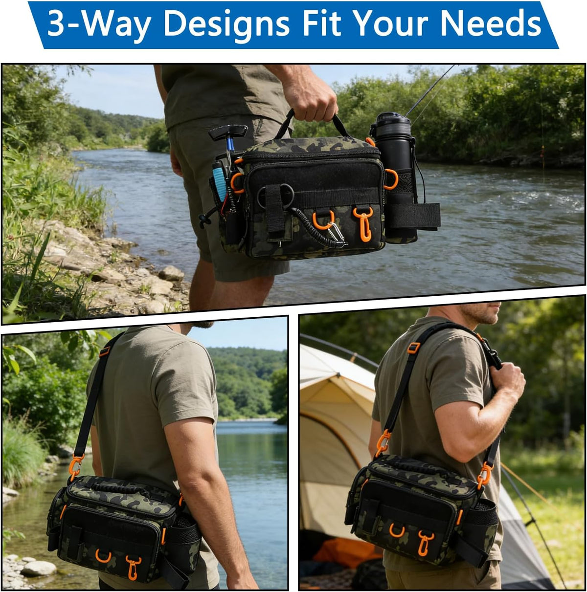 Fishing Tackle Bags with Tackle Box &Tool Set,Gifts for Men (Green)