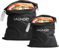 WiseBoy 2-Pack Travel Laundry Bags, Washable Wet Dry Bags for Gym, Black