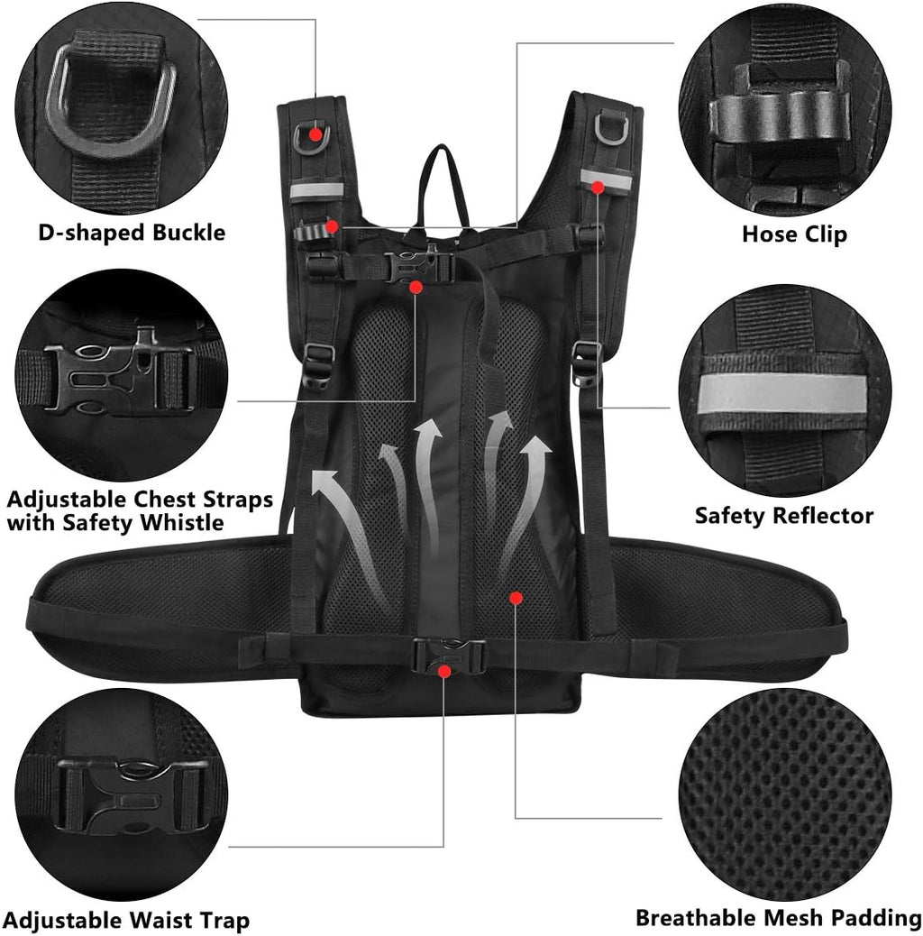 Hydration Backpack with 3L Water Bladder, Small Hydration Pack Backpack for Men Women, Lightweight Water Backpack with Cooler Layer for Running, Biking, Hiking