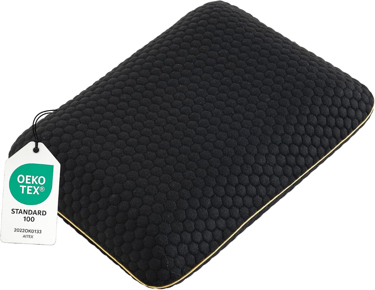Travel Memory Foam Pillow for Sleeping, Comfortable Camping Pillow, 15.75x11.81x3.94 inches, Easy to Carry Portable Bag, Soft, Breathable, Washable Pillowcase