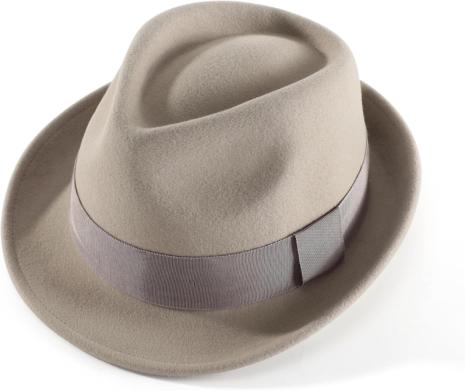 Home Prefer Men's Wool Felt Winter Hat Short Brim Fedora Hat