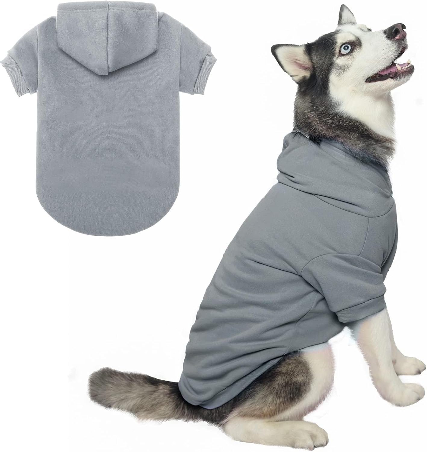BINGPET Security Dog Hoodie, Pet Sweater Clothes with Leash Hole, Blue