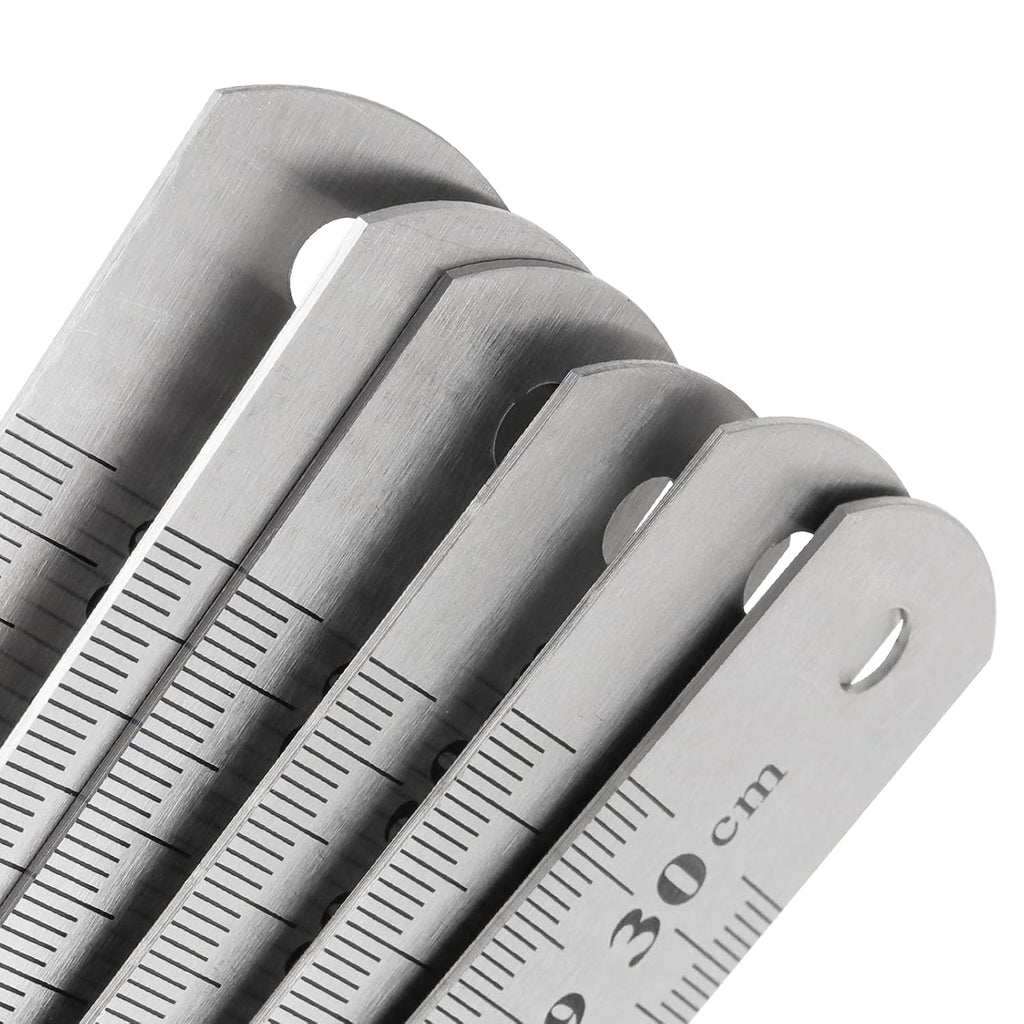 30 Pack 12 Inches Stainless Steel Rulers, Straight Edge Laser Engraved