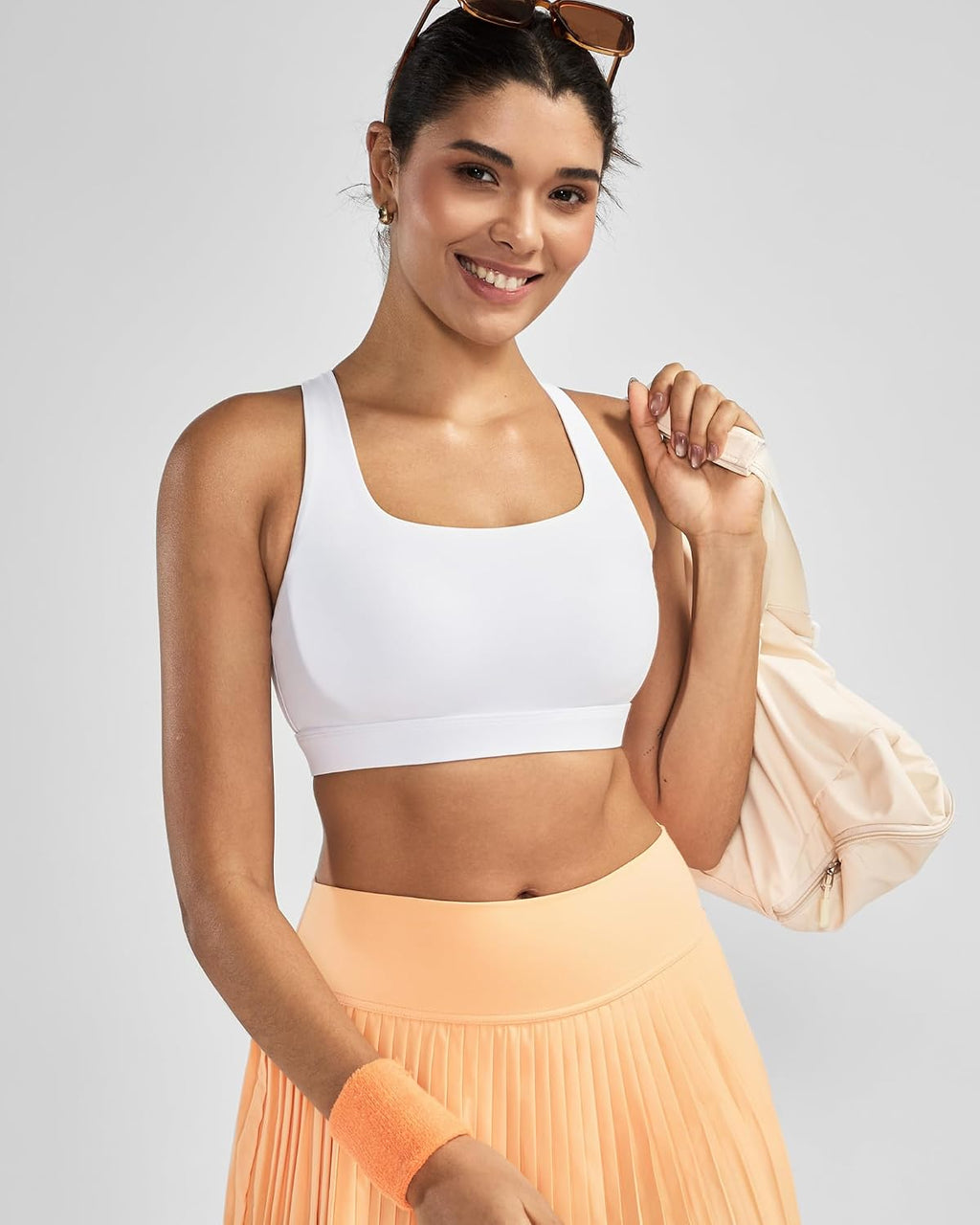 RUNNING GIRL Sports Bras for Women,Crisscross Back High Impact Sports Bra with Hook Closure Workout Supportive Bra