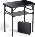 Anbte 2ft Folding Camping Table, 3 Adjustable Heights Small Folding Table