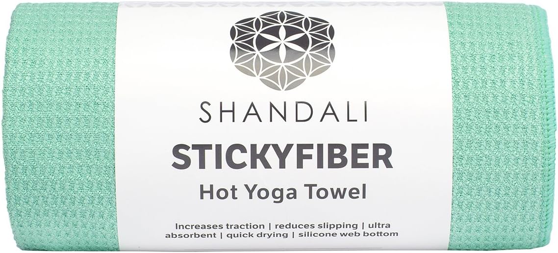 Shandali Hot Yoga Towel - Mat-Sized, Microfiber, Super Absorbent, Anti-Slip, Injury Free, 24" x 72" - Best Bikram Yoga Towel - Exercise, Fitness, Pilates Gear