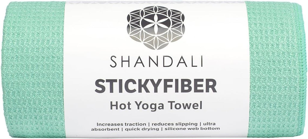 Shandali Hot Yoga Towel - Mat-Sized, Microfiber, Super Absorbent, Anti-Slip, Injury Free, 24" x 72" - Best Bikram Yoga Towel - Exercise, Fitness, Pilates Gear