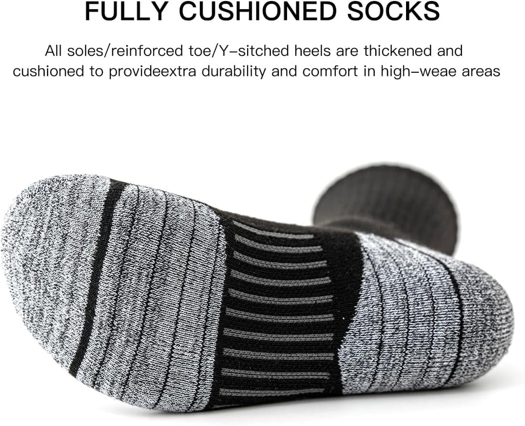 JOYNÉE 8 Pairs Mens Athletic Crew Socks Cushion Running Work Breathable Outdoor Socks for Men