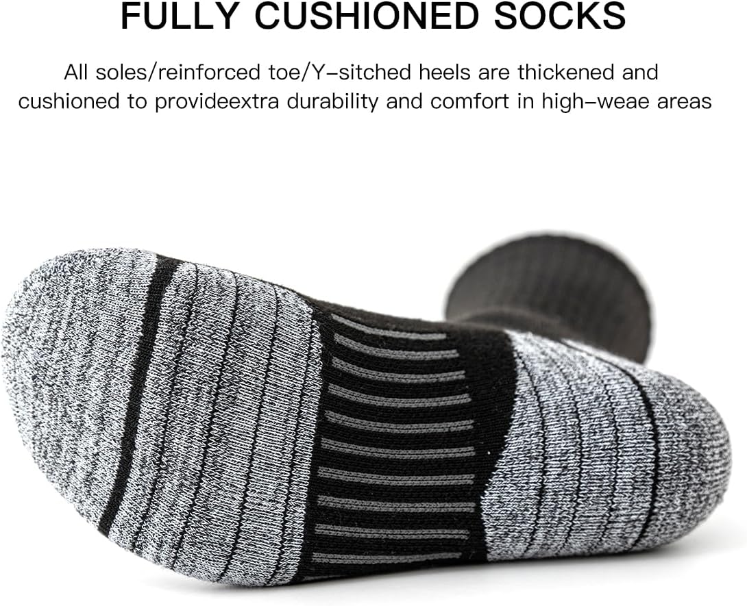 JOYNÉE 8 Pairs Mens Athletic Crew Socks Cushion Running Work Breathable Outdoor Socks for Men