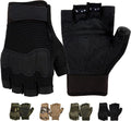FIORETTO Fingerless Gloves for Men, Breathable Grip Palm Gloves for Motorcycle Riding, Driving, Cycling, Exercise, Workout, Climbing, Hiking and Outdoor Activities M210603