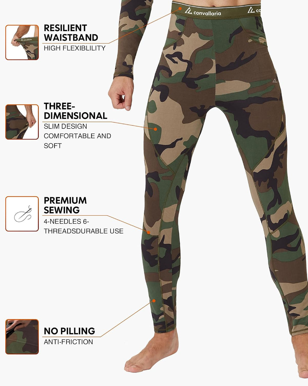 Mens Thermal Underwear Long Johns Set Cold Weather Hunting Base Layer